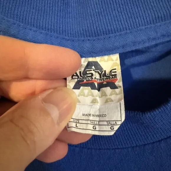 Majestic T-Shirt Men's Blue L 2011 Texas Rangers AL Champions Cotton Tee - Picture 3 of 7